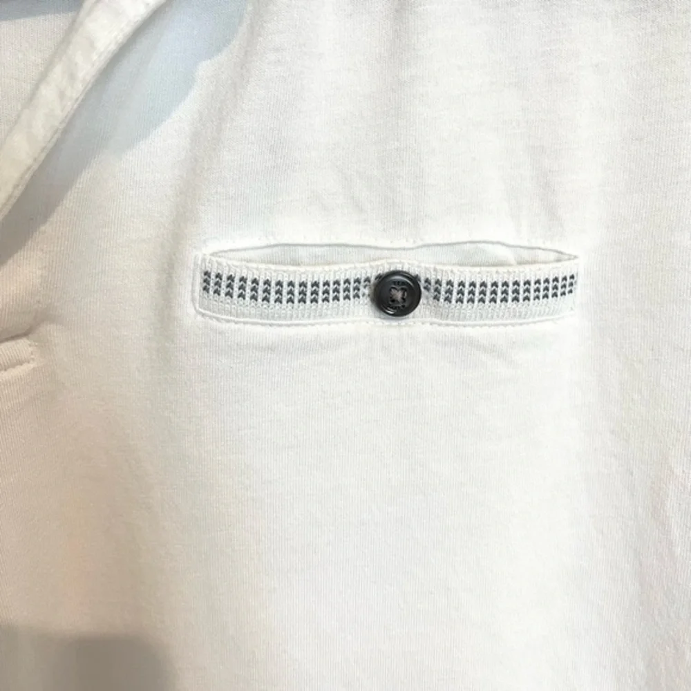 Ted Baker London Polo Shirt Men's Sz 6 Short Sleeve Cotton White‎ Solid Modal
